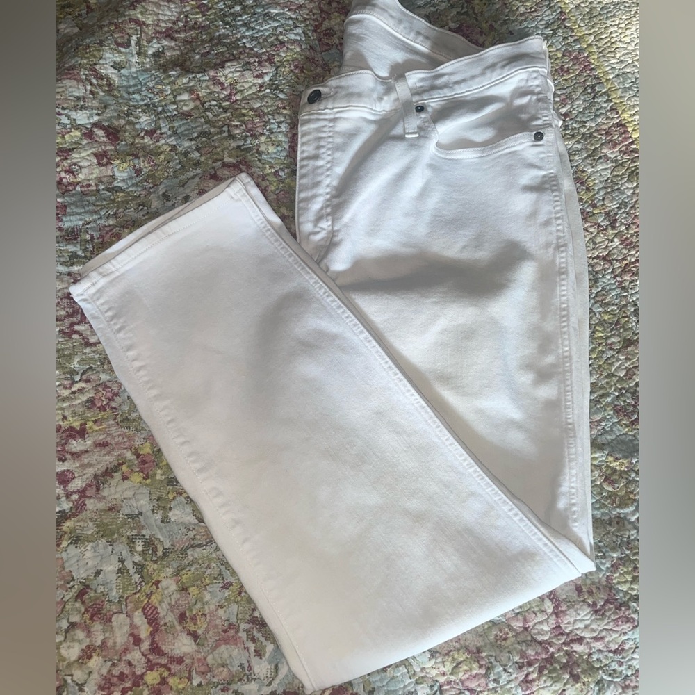 White stretchy denim pants from Jcrew